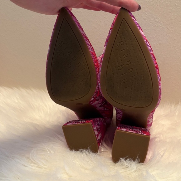 Gianni Bini Pink Floral Ankle Boots Size 10 - Picture 6 of 10